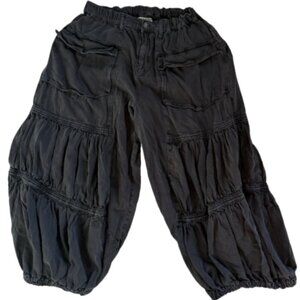 Free People- We The Free - Last Word Parachute Pants- Washed Black Sz XL